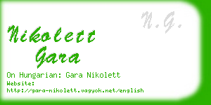 nikolett gara business card